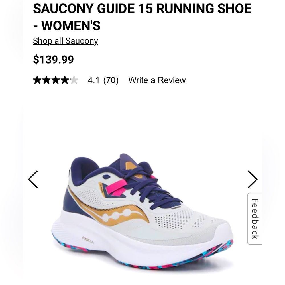 Size 10 Saucony Guide 15 Running Shoe— Brand New!